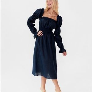 Sleeper Linen Michelin Dress in Navy small